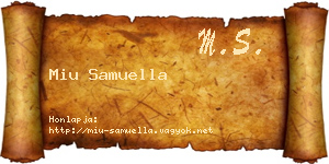 Miu Samuella névjegykártya